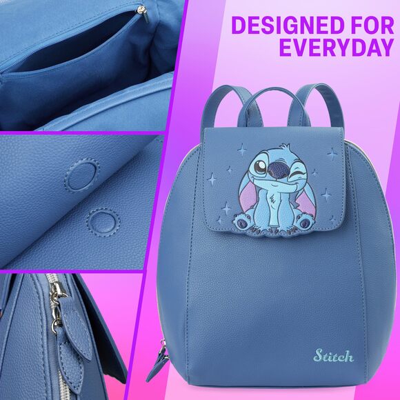 7158 Disney Stitch Backpack , Teens, Mini PU Leather Daypack main image 4